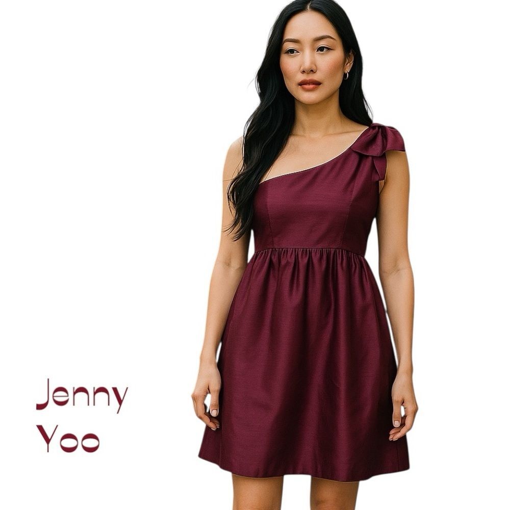 Jenny Yoo Burgundy One Shoulder Party Event Occasion Dress NWT Size 8